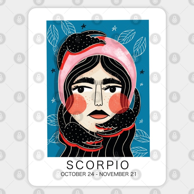 SCORPIO GILRS Magnet by NICHOLACOWDERYILLUSTRATIONS 